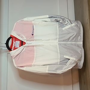 Champion Tri-Colored Windbreaker Jacket Size Small